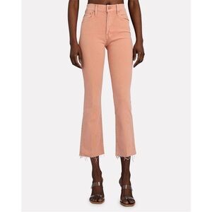 Mother The Insider Ankle‎ Fray Raw Hem Jeans in Chalk It Up Terracotta Sz 28